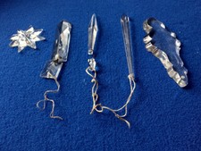 Weihnachts Deko: 5 x alter Christbaumschmuck 4,5-10,5 cm, schweres Kristall Glas