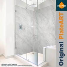 Duschrückwand Alu Duschrückwände Fliesenersatz Ecklösung Dusche Marmor Weiß Grau