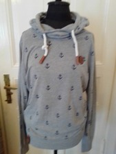 Naketano+Hoodie+Kapuzenpulli+Gr.M+Grau+Anker+Kapuze+Logo`s+++++