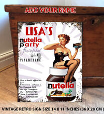 Personalisierte Nutella Party Name Schokolade Vintage Blechschild rts08