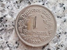 1 Reichsmark 1939 F Stuttgart Kursmünze Deutsches Reich 