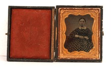 Porträt Foto auf Glas 4x5cm im Holzetui - Sade Sarah Ann Trimmer - 9. Jan. 1862