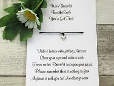 Atme Lächeln hast du das! Wish Bracelet Angst Geschenkkarte Herz Charm Fußkette