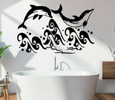 Wandbild Aufkleber Delfine und Wellen Badezimmer Zuhause Dekor Abziehbilder, Do it yourself Tiere M