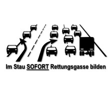 Rettungsgasse Aufkleber Bei Stau SOFORT StVO Rettungswagen Feuerwehr 24 