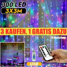 300 LED Lichterkette Lichtervorhang Lichternetz Party Garten Innen Außen-Deko-DE