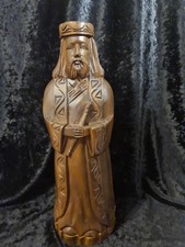 Alte schöne Holzfigur m. Geheimversteck f. eine Schnapsflasche König, Fürst etc.