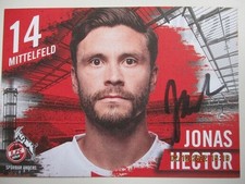 JONAS HECTOR++++2021/22+++++1.FC Köln++++++WM++++Autogramm handsigniert