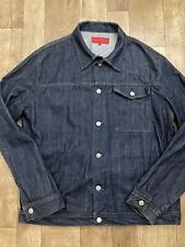 FCUK French Connection Herren dunkelblau Knopfleiste Denim Jacke Large