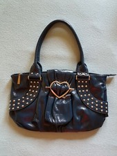 Damen Tasche Handtasche Henkeltasche Schultertasche Umhängetasche blau m. Nieten