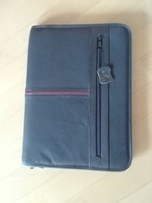Dokumentenmappe Schreibmappe Leder schwarz top wie neu