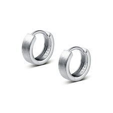 Klapp Creolen 11,8 mm echt Sterling Silber 925 gebürstet Damen Kreolen Ohrringe