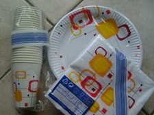 großes Konvolut f. Mottoparty Becher Teller Servietten Retro Deko 50er 60er 70er