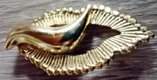 Modeschmuck - goldfarbene Brosche 
