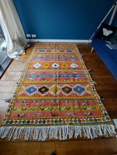 Marokkanischer Vintage glühender Teppich, handgefertigter Stammes-Boho einzigartig authentisch 100 % Wolle