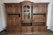 Schrankwand, Wohnzimmerschrank "Nürnberg", Eiche P43 rustikal, massiv, klassisch