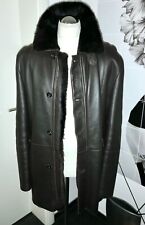 wie NEU! JOOP Lammfelljacke Echtleder, dunkelbraun, Gr.50-52/98
