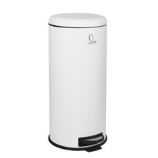 B-Ware Mülleimer 30Liter Treteimer Abfalleimer Mülltonne weiß Papierkorb rund