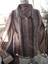 Bluse Gr:M von Select aprikot/weiß mit Streifen Top