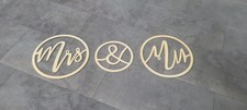 Mr & Mrs Schild 35cm Holz Anhänger Stuhldeko Wanddeko Aufhänger Hochzeit 3 tlg
