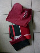 4 teilige Biber Bettwäsche, rot grau. 135x200,/80x80cm. Mit RV