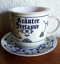 Kräuterteetasse Friesenbecher Porzellan mit Porzellan Teesieb Untertasse  