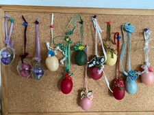 Osterdeko 12 Ostereier für Osterstrauß sehr aufwendig Handarbeit zum teil 