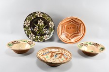 H71L31- 5x alte Keramik/ Ton Schale, Hafnerware