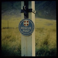 Magic Lantern Rutsche CLACHAIG INN BERGRETTUNGSTAFEL DATIERT 1959 FOTO