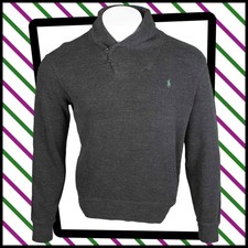 Polo Ralph Lauren Shawl Neck Strick Baumwolle Pullover Größe Large 146 Y