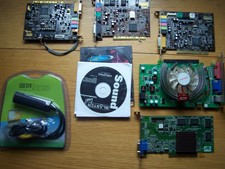 Computer Bastelteile GRAKA,  SOUNDblaster, Lüfter, RAM  ec.