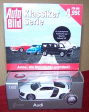 Audi R8 V10  weiss  " Auto Bild Klassiker Serie "  Welly Ausgabe 34