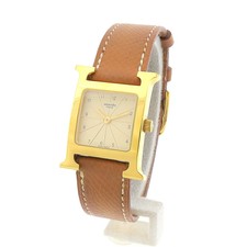 Sechs Monate Akku ersetzt Hermes rs1.201 SS Razor Ivory Dial Gold Braun