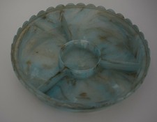 Retro Schale Snack Schale Schminktisch Schmuck Schale 1970s blau Kunststoff preloved