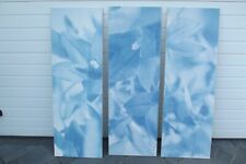 Set 3 Bilder auf Keilrahmen Blumen groß Trilogie hellblau 