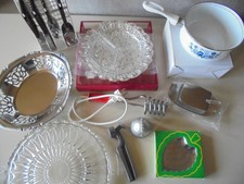 großes Haushalts Konvolut Schalen Platten Tauchsieder Besteck Set Menage Topf 