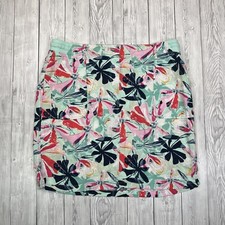 M&S Damenrock UK 16 Blumenmuster Bandage Stretch Kordelzug Baumwolle hell bunt