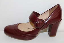 CLARKS Damen SCHUHE UK7 40 ROT Mary Janes PUMPS HIGH HEELS Platform Plateau 