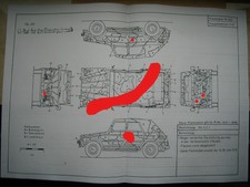 Tarnfleckplan Kübelwagen VW 181 Bundeswehr Format DIN A 3