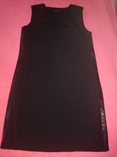edles Damen Etui Kleid Tunika,Opus, Gr, 38,S,Leder Streifen,tief schwarz, Gothic