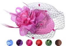 LOUISE Glitzer Blüten DOTS Punkte Schleier PILLBOX Hut HEADPIECE Rockabilly