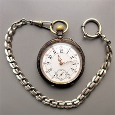 hübsche HERREN TASCHENUHR, Silber-0,800, Zylinderhemmung, gute Funktion-ca. 1915