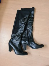 Stiefel Elastisch kniehoch  Stretcheinsatz Gr.38 neuwertig  Leder 