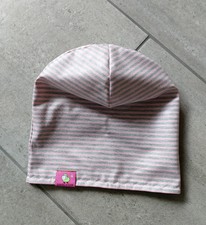 Kindermütze Mädchen Gr.52 Neu  Rosa/grau handmade