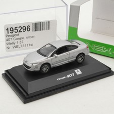 Welly 1:87 195296 Peugeot 407 Coupe silber in OVP RA3980