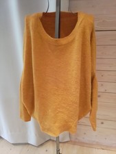 H&M Pullover Gr XXXL Weit Langarm Pulli Orange gelb Rundhals soft Strick weich