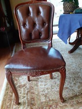 Polsterstuhl antik Leder/Holz