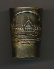 Antiker Messing Pokal Gruss aus Ostseebad Zoppot bei Danzig Sopot Polen