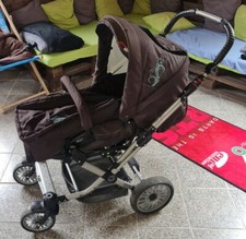Kinderwagen Hartan Topline S Buggy Babytragetasche Braun wächst mit + Zubehör 