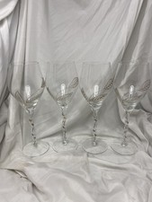 feine Weingläser Crystal de Paris Glas Blattgold Overlay in Zwillingsstielen l@@k